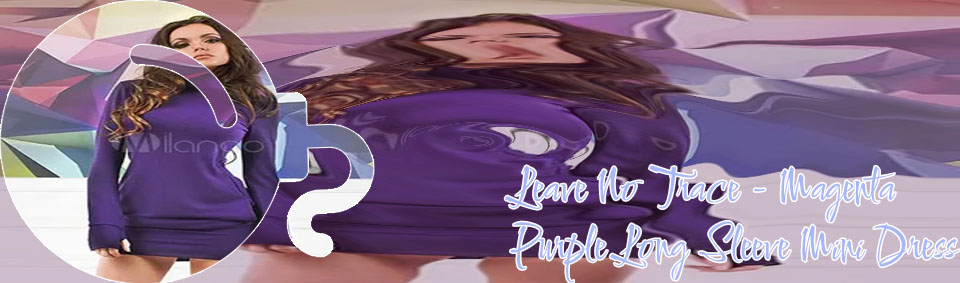 Purple long sleeve mini dress